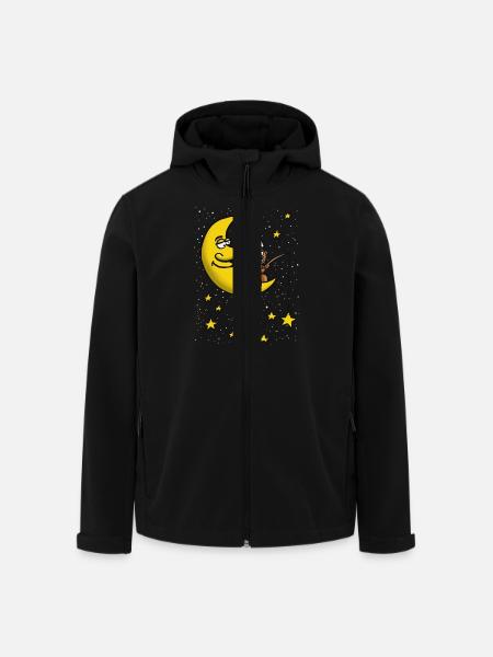Gute Nacht, Sterne Mond Angel-Bär - Recycelte Männer Softshell-Jacke von Stanley/Stella - Schwarz