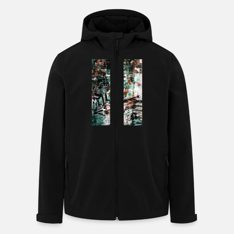 Street-Art - Recycelte Männer Softshell-Jacke von Stanley/Stella - Schwarz