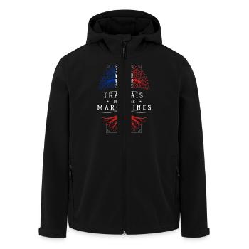 Racines Marocaines - Veste softshell homme en polyester recyclé Stanley/Stella - noir - Devant - AI Model Male 185 light (185cm)