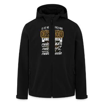 Deutscher Boxer Hund Hunde Geschenk Traum - Recycelte Männer Softshell-Jacke von Stanley/Stella - Schwarz - Vorne - AI Model Male 185 light (185cm)