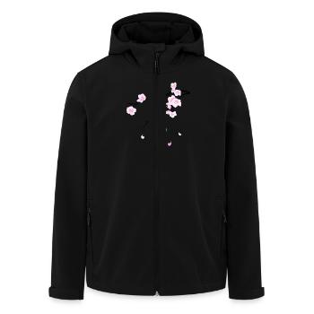 Fleurs de cerisier (Sakura) - Veste softshell homme en polyester recyclé Stanley/Stella - noir - Devant - AI Model Male 185 light (185cm)