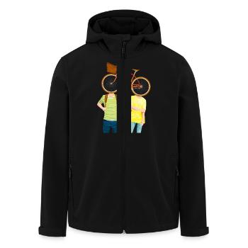 2ride - Recycelte Männer Softshell-Jacke von Stanley/Stella - Schwarz - Vorne - AI Model Male 185 light (185cm)