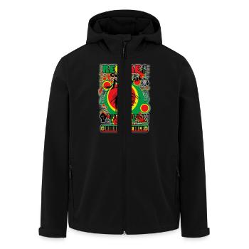 reggae great music original rasta - Veste softshell homme en polyester recyclé Stanley/Stella - noir - Devant - AI Model Male 185 light (185cm)