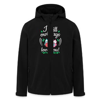 i will owlways love you owls - Men’s Recycled Softshell Jacket by Stanley/Stella - black - Front - AI Model Male 185 light (185cm)