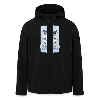 Zebras Wildlife Safari Tansania Afrika Abenteuer - Recycelte Männer Softshell-Jacke von Stanley/Stella - Schwarz - Vorne - AI Model Male 185 light (185cm)