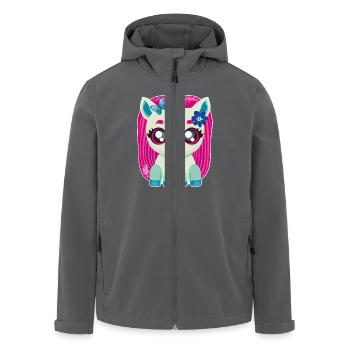 Kleines Baby Einhorn mit Schmetterling - Recycelte Männer Softshell-Jacke von Stanley/Stella - Anthrazit - Vorne - AI Model Male 185 light (185cm)