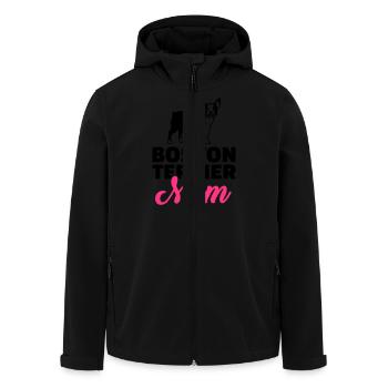 Boston Terrier - Men’s Recycled Softshell Jacket by Stanley/Stella - black - Front - AI Model Male 185 light (185cm)