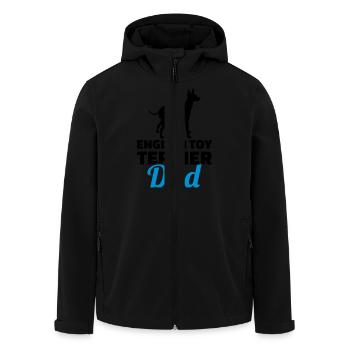 English Toy Terrier - Men’s Recycled Softshell Jacket by Stanley/Stella - black - Front - AI Model Male 185 light (185cm)