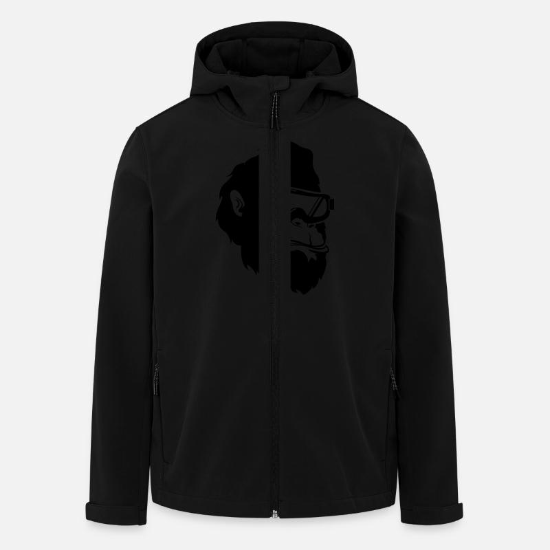 ski_gorilla_001 - Veste softshell homme en polyester recyclé Stanley/Stella - noir