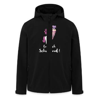 Einhorn mit Zuckertüte Einschulung Schulanfang - Recycelte Männer Softshell-Jacke von Stanley/Stella - Schwarz - Vorne - AI Model Male 185 light (185cm)
