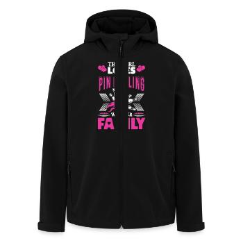 This Girl Loves Pin Bowling - Men’s Recycled Softshell Jacket by Stanley/Stella - black - Front - AI Model Male 185 light (185cm)