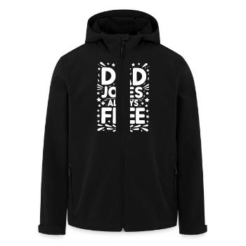 Papa-Witze immer kostenlos - Recycelte Männer Softshell-Jacke von Stanley/Stella - Schwarz - Vorne - AI Model Male 185 light (185cm)