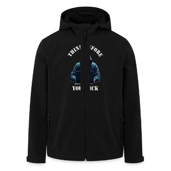 Denke nach bevor du klickst - Cyber Sicherheit - Recycelte Männer Softshell-Jacke von Stanley/Stella - Schwarz - Vorne - AI Model Male 185 light (185cm)