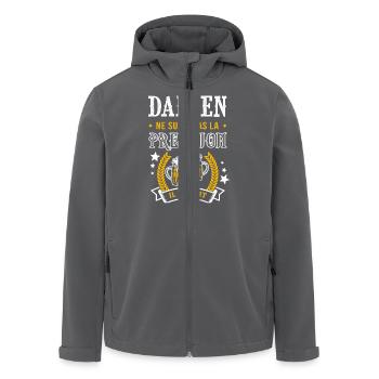 Damien bière damien cadeau Damien fêtes - Veste softshell homme en polyester recyclé Stanley/Stella - charbon - Devant - AI Model Male 185 light (185cm)