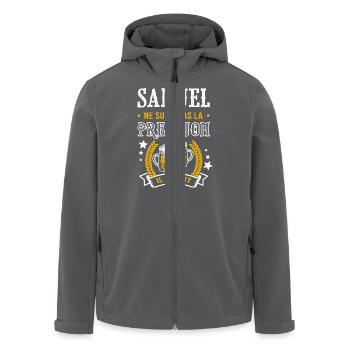 Samuel bière samuel cadeau Samuel fêtes - Veste softshell homme en polyester recyclé Stanley/Stella - charbon - Devant - AI Model Male 185 light (185cm)