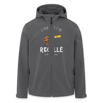 I can't I glued back a broken biscuit - humor - Men’s Recycled Softshell Jacket by Stanley/Stella - anthracite - Front - AI Model Male 185 light (185cm)