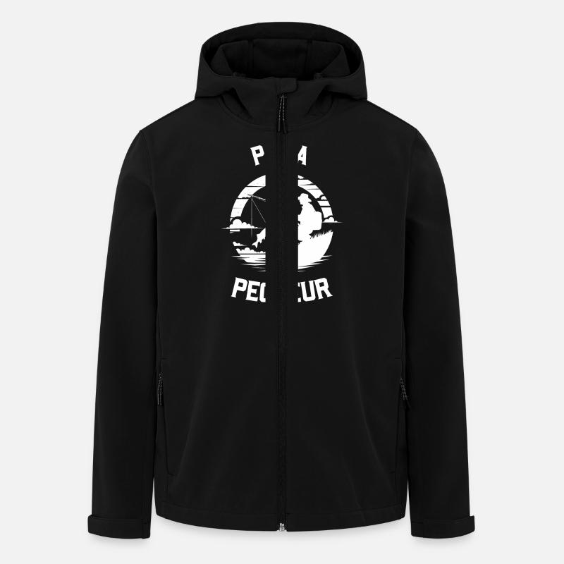 papa pécheur - Veste softshell homme en polyester recyclé Stanley/Stella - noir