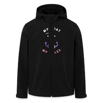 My Boat My Rules Anchor and Rope - Men’s Recycled Softshell Jacket by Stanley/Stella - black - Front - AI Model Male 185 light (185cm)