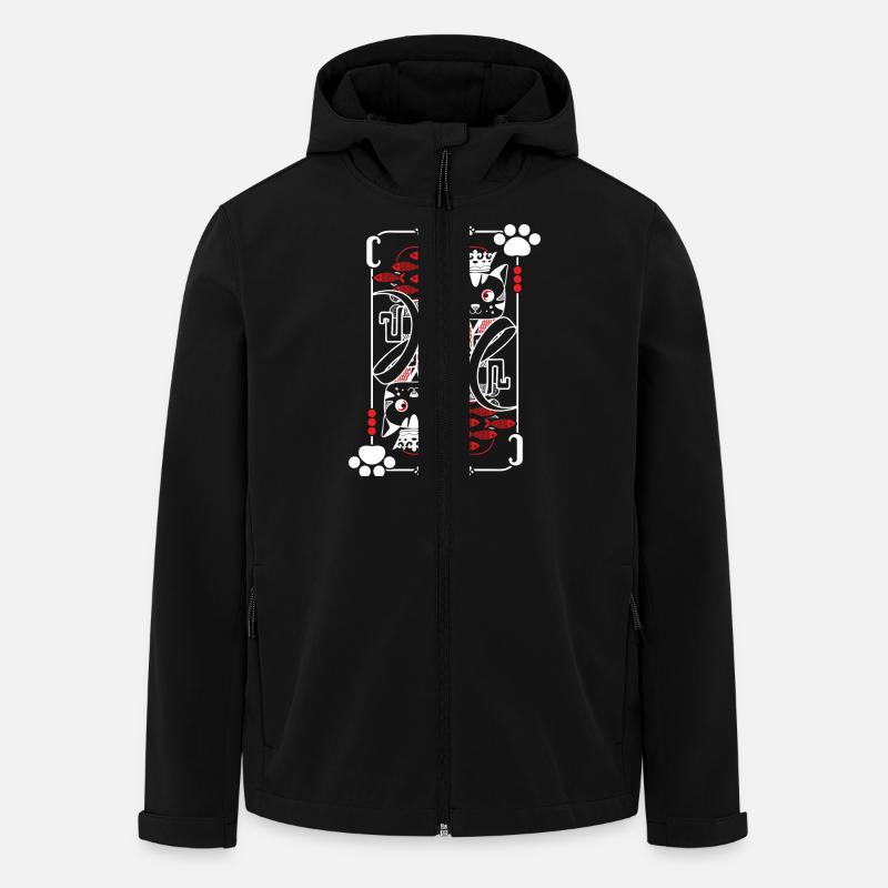 Dos de carte Chats - Veste softshell homme en polyester recyclé Stanley/Stella - noir