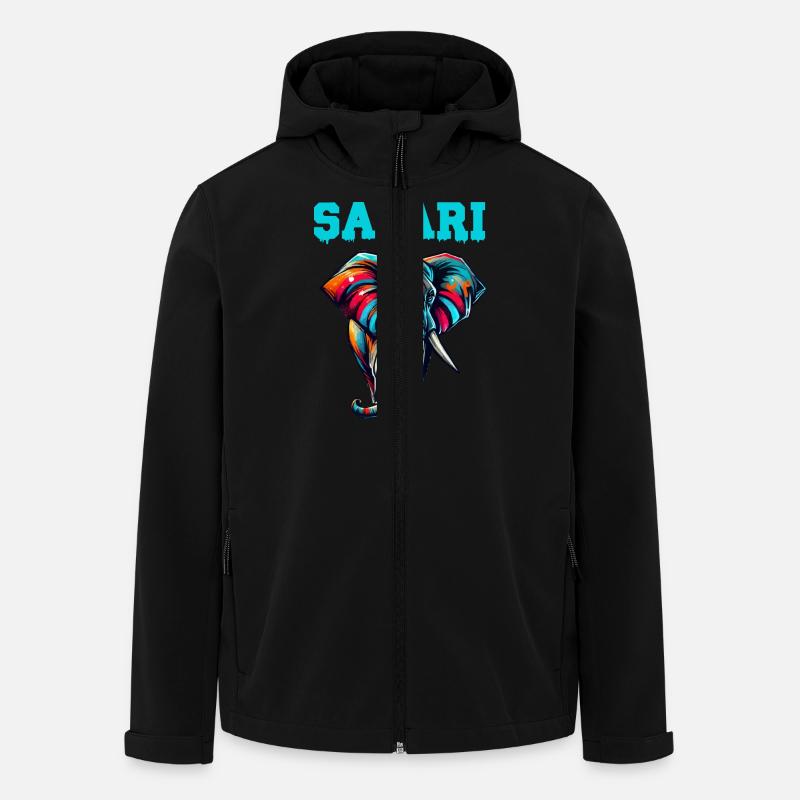 Elephant Safari - Men’s Recycled Softshell Jacket by Stanley/Stella - black