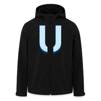 Pop and modern blue u letter - Men’s Recycled Softshell Jacket by Stanley/Stella - black - Front - AI Model Male 185 light (185cm)