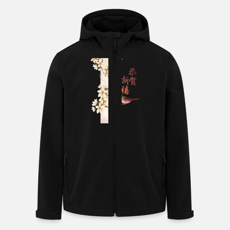 Blüten Chinesisches Neujahrskunstwerk Blossoms - Recycelte Männer Softshell-Jacke von Stanley/Stella - Schwarz