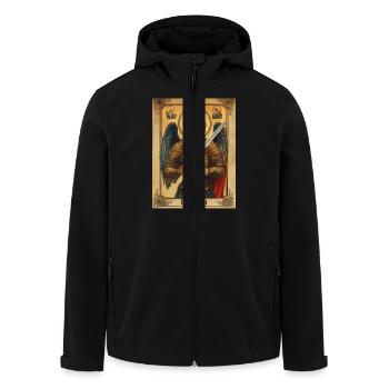 Deus lo vult Christlicher Erzengel Michael - Recycelte Männer Softshell-Jacke von Stanley/Stella - Schwarz - Vorne - AI Model Male 185 light (185cm)