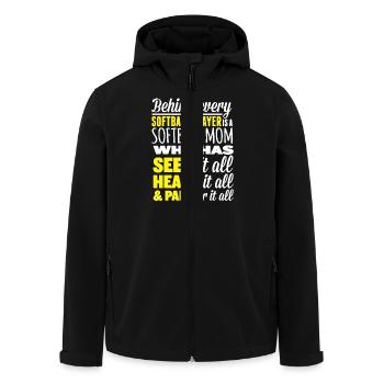 Softball Mom - Men’s Recycled Softshell Jacket by Stanley/Stella - black - Front - AI Model Male 185 light (185cm)