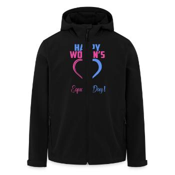 Happy Women's Equality Day - Men’s Recycled Softshell Jacket by Stanley/Stella - black - Front - AI Model Male 185 light (185cm)