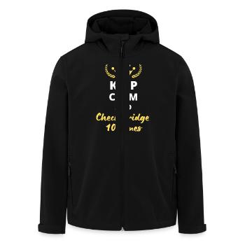 "Keep Calm and Check Fridge 10 Times" - Men’s Recycled Softshell Jacket by Stanley/Stella - black - Front - AI Model Male 185 light (185cm)