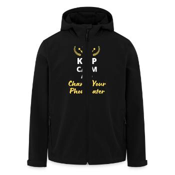 Keep Calm and Charge Your Phone Later - Veste softshell homme en polyester recyclé Stanley/Stella - noir - Devant - AI Model Male 185 light (185cm)
