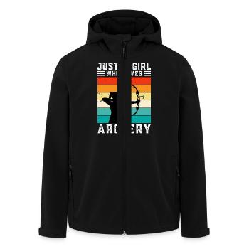 Just A Girl Who Loves Archery - Recycelte Männer Softshell-Jacke von Stanley/Stella - Schwarz - Vorne - AI Model Male 185 light (185cm)