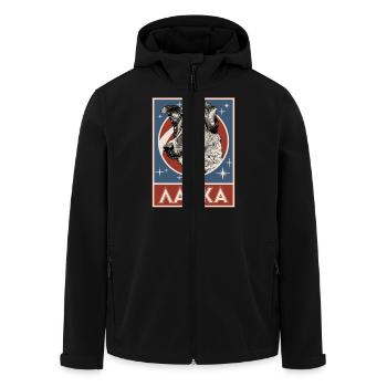 Sowjetischer Weltraumhund Laika - Recycelte Männer Softshell-Jacke von Stanley/Stella - Schwarz - Vorne - AI Model Male 185 light (185cm)