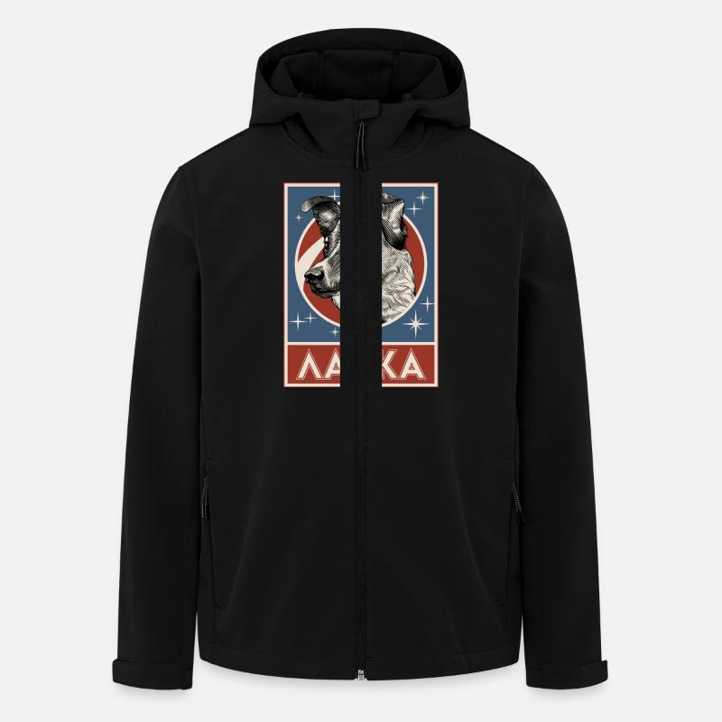 Chien de l’espace soviétique Laika - Veste softshell homme en polyester recyclé Stanley/Stella - noir