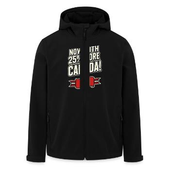 Jetzt mit 25% mehr Kanada – Handelszoll Satire - Recycelte Männer Softshell-Jacke von Stanley/Stella - Schwarz - Vorne - AI Model Male 185 light (185cm)