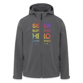 Beste Schwester Heldin Spruch - Recycelte Männer Softshell-Jacke von Stanley/Stella - Schwarz - Vorne - AI Model Male 185 light (185cm)