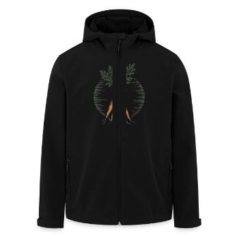 Vintage Karotten - Recycelte Männer Softshell-Jacke von Stanley/Stella - Schwarz - Vorne - AI Model Male 185 light (185cm)