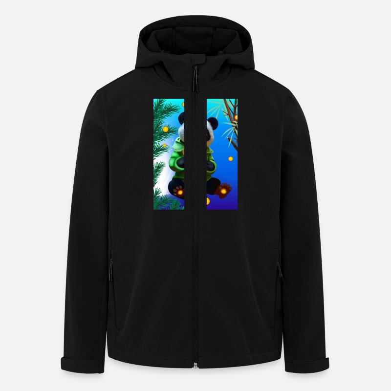 Cyber Zitrone Bambus Panda - Recycelte Männer Softshell-Jacke von Stanley/Stella - Schwarz