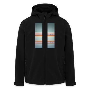 Elegant Woman Passing Subway - Men’s Recycled Softshell Jacket by Stanley/Stella - black - Front - AI Model Male 185 light (185cm)