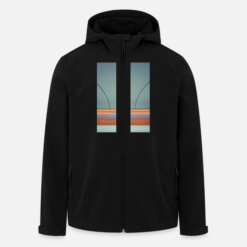 Plateforme comme Orange - Veste softshell homme en polyester recyclé Stanley/Stella - noir