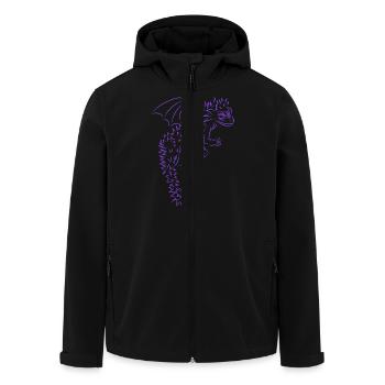 Nuri le petit dragon, violet - Veste softshell homme en polyester recyclé Stanley/Stella - noir - Devant - AI Model Male 185 light (185cm)