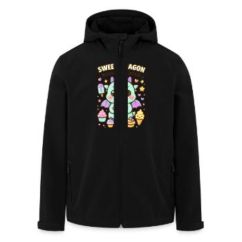 Dragon mignon, sucré kawaii aux délices crémeux - Veste softshell homme en polyester recyclé Stanley/Stella - noir - Devant - AI Model Male 185 light (185cm)