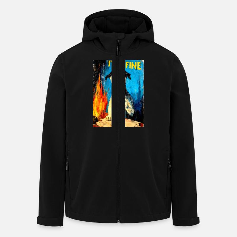"Its Fine" by van Gogh - Recycelte Männer Softshell-Jacke von Stanley/Stella - Schwarz