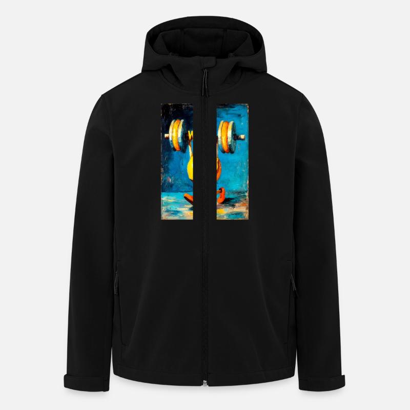 "Workout" by van Gogh - Recycelte Männer Softshell-Jacke von Stanley/Stella - Schwarz