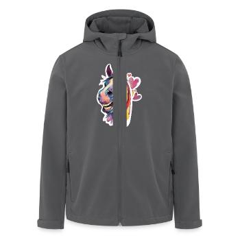 Colorful Horse in Watercolor Style - Men’s Recycled Softshell Jacket by Stanley/Stella - anthracite - Front - AI Model Male 185 light (185cm)