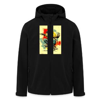 Cool monkey sur le skateboard - moderne, élégant - Veste softshell homme en polyester recyclé Stanley/Stella - noir - Devant - AI Model Male 185 light (185cm)