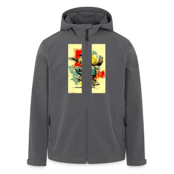Cool monkey sur le skateboard - moderne, élégant - Veste softshell homme en polyester recyclé Stanley/Stella - charbon - Devant - AI Model Male 185 light (185cm)
