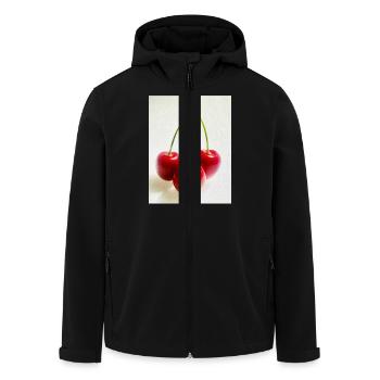 Cherry - Men’s Recycled Softshell Jacket by Stanley/Stella - black - Front - AI Model Male 185 light (185cm)