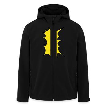 Le point d’exclamation dans le style bande dessinée - Veste softshell homme en polyester recyclé Stanley/Stella - noir - Devant - AI Model Male 185 light (185cm)