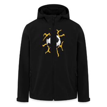 football - Recycelte Männer Softshell-Jacke von Stanley/Stella - Schwarz - Vorne - AI Model Male 185 light (185cm)
